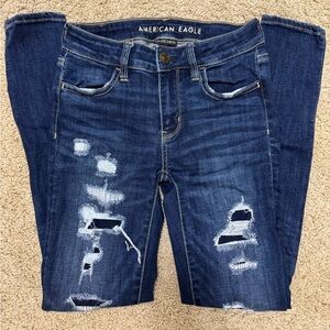 American Eagle distressed dark wash jeans